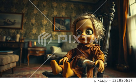 Creepy Doll with big eyes Creepy Doll with big eyes 121980617