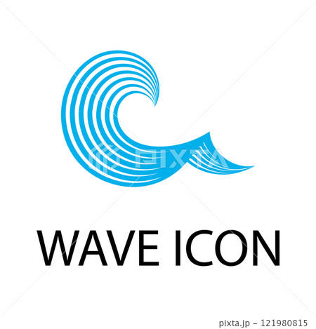Water wave icon vector Water wave icon vector 121980815