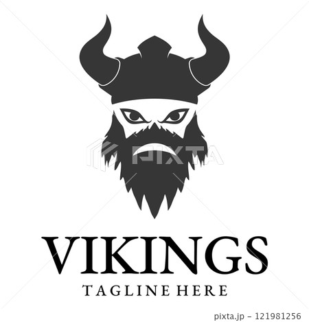 Vector illustration Viking with Helmet. 121981256