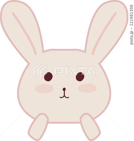 シンプルかわいいウサギのアイコンイラスト シンプルかわいいウサギのアイコンイラスト 121981308