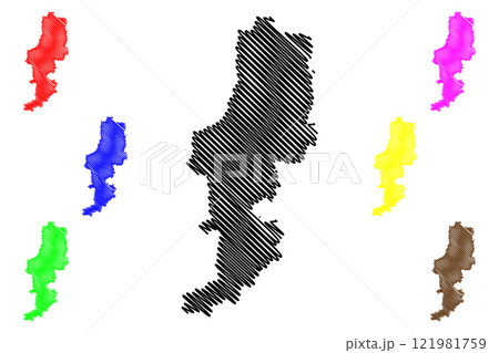 Rajnandgaon district (Chhattisgarh State, Durg division, Republic of India) map vector illustration, scribble sketch Rajnandgaon map Rajnandgaon district (Chhattisgarh State, Durg division, Republic of India) map vector illustration, scribble sketch Rajnandgaon map 121981759