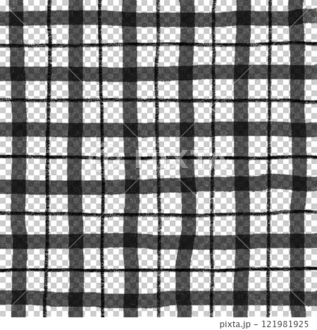 Black Plaid Gingham Hand Drawn Background Pattern Overlay 121981925