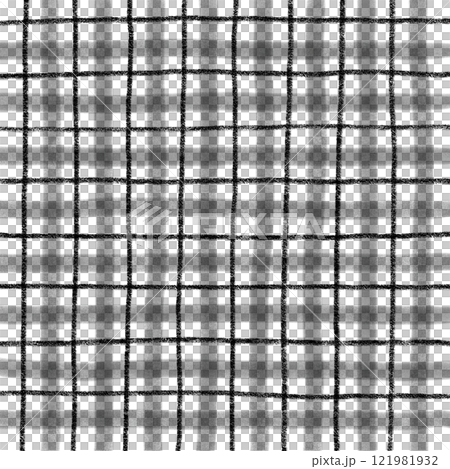 Black Plaid Gingham Hand Drawn Background Pattern Overlay 121981932
