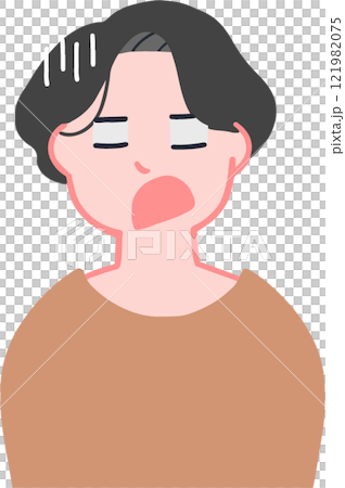 Illustration of a shocked woman's upper body 121982075