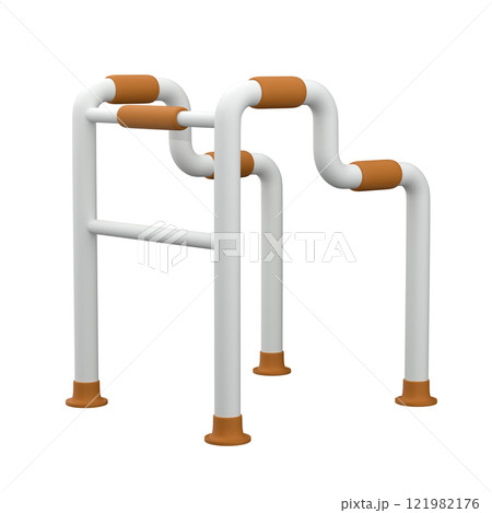 Uplift walker with padded elements on white background, 3d render 121982176