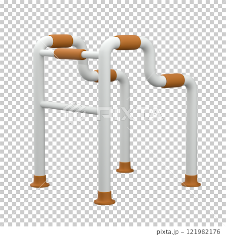 Uplift walker with padded elements on white background, 3d render 121982176