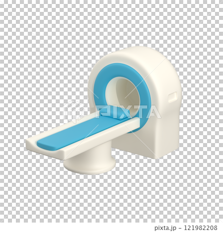 Stylized MRI scan isolated on white background, 3d illustration  121982208