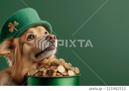 Lucky Pup. St. Patrick's Day Dog 121982512