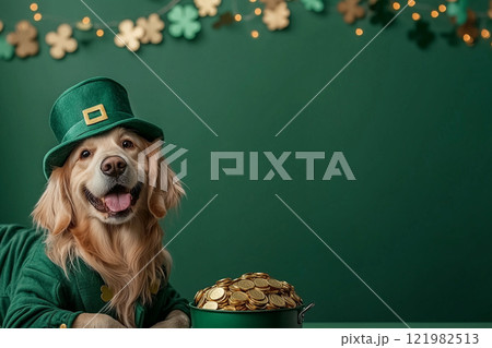 Leprechaun Dog. St. Patrick's Day Dog 121982513