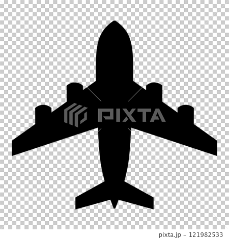 Simple airplane silhouette illustration 121982533