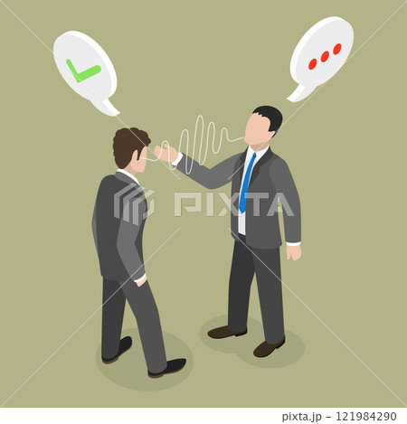 3D Isometric Flat Vector Illustration of Reflection And Concentration, Listening Skill 121984290