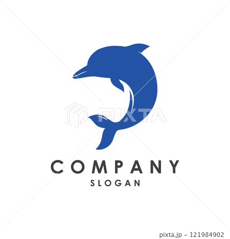 Vector Dolphin Logo Creative Design 121984902