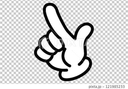 指差し・「バーンして」ベクターイラストアイコン 推し活 うちわ 矢印 白黒 モノクロ 121985233