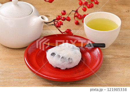 豆大福、豆だいふく、和菓子、だいふく、大福餅、大福、和スイーツ、緑茶、だいふく餅 121985338