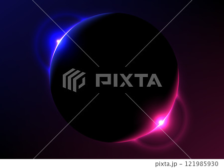 Abstract background with blue and pink planet 121985930