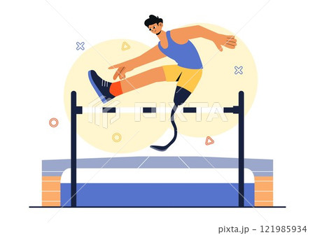 Sports for Disabled People Vector Illustration Featuring Sports Activities with Disabled Athletes, Promoting Diversity, Accessibility, and Equality 121985934