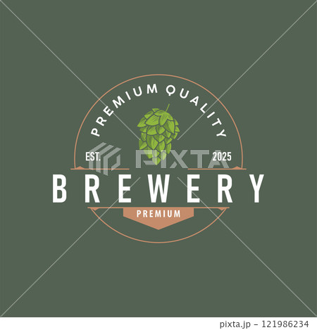 elegant concept brewery logo design collection of craft beer templates retro vintage badges brewery, whisky drink, bar, cafe, restaurant 121986234