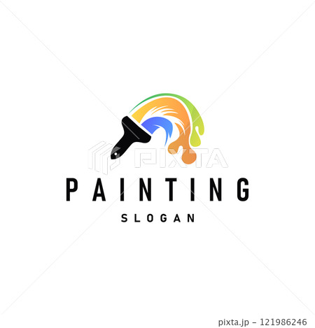 illustration design logo paint brush liquid paint colorful and unique premium symbol icon illustration design logo paint brush liquid paint colorful and unique premium symbol icon 121986246