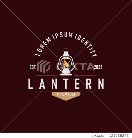 Lantern Logo Design Street Lamp Old Classic Vintage Minimalist Illustration Template Lantern Logo Design Street Lamp Old Classic Vintage Minimalist Illustration Template 121986248