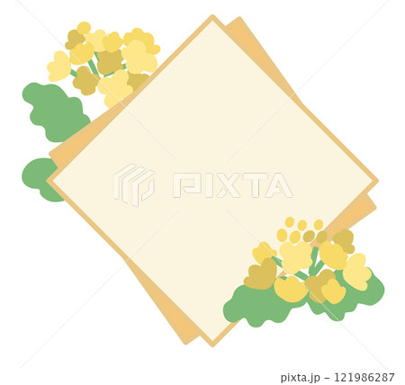 菜の花のベクターフレームイラスト 121986287