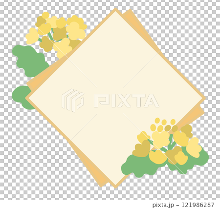 菜の花のベクターフレームイラスト 121986287