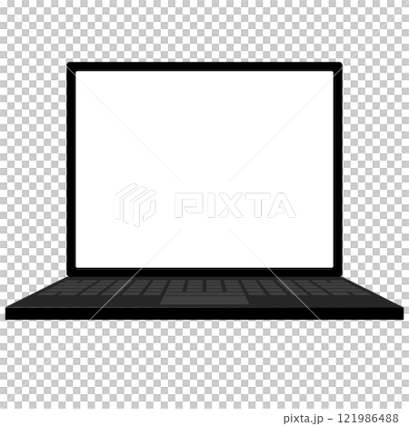 シンプルなノートパソコンのイラスト 121986488