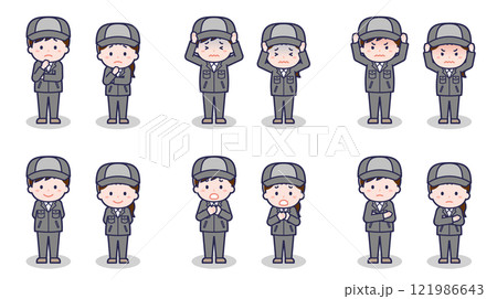 工場作業員の男女 05 121986643