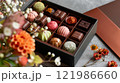 美しい花と高級バレンタインチョコレート 121986660