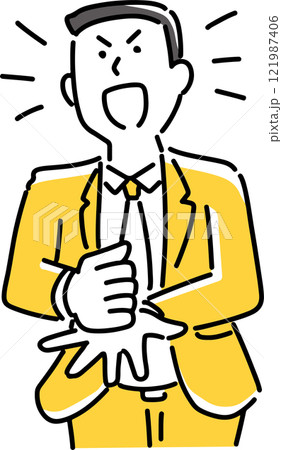 閃いて笑顔になる男性社員 121987406