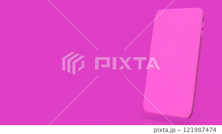 Smart phone on pink Background 3d Rendering. 121987474