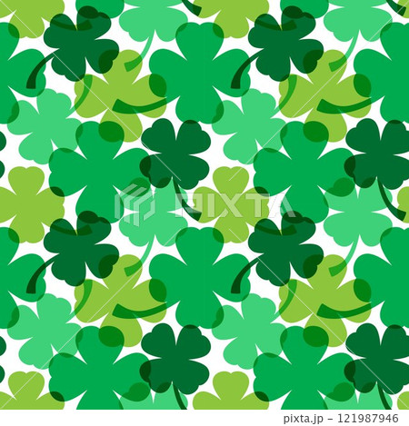 Saint Patrick's Day Seamless Pattern Design Featuring Hand Drawn Decorative Elements in a Cartoon Flat Style Illustration 121987946
