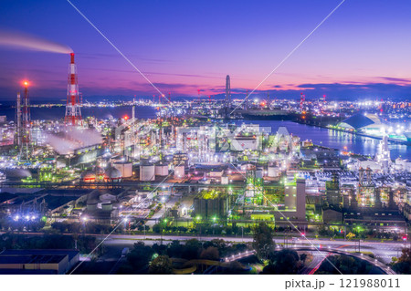 三重県 四日市 ポートビル工場夜景 三重県 四日市 ポートビル工場夜景 121988011