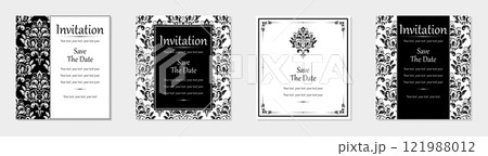 Set of abstract floral patterns. Vector seamless backgrounds. Perfect for invitations or announcements 121988012