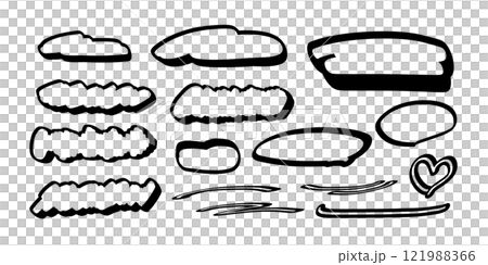 手描きのもこもこ装飾枠 ポップな見出し イラスト 手描きのもこもこ装飾枠 ポップな見出し イラスト 121988366