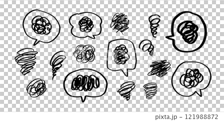 Hand-drawn speech bubble set 121988872