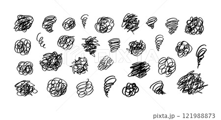 手描きのもやもや イラスト セット 手描きのもやもや イラスト セット 121988873