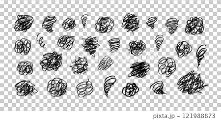 手描きのもやもや イラスト セット 手描きのもやもや イラスト セット 121988873