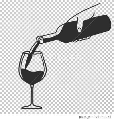 Pouring Wine into a glass Valentines day Hand drawn doodle line art illustration love elements greeting card decoration Pouring Wine into a glass Valentines day Hand drawn doodle line art illustration love elements greeting card decoration 121989071