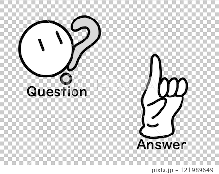 Simple Q&A illustration set 121989649
