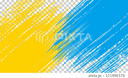 Brush stroke background blurred halftone yellow light blue half 121990378