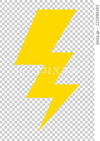 Thunder icon single vector yellow lightning 121990383