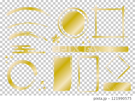 Japanese style brush, gold, golden color, luxurious set 121990575