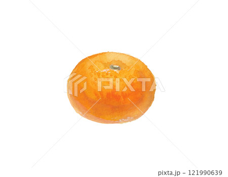 水彩絵の具で描いたみかん 水彩絵の具で描いたみかん 121990639