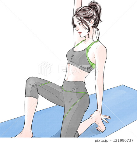 ストレッチしている女性 121990737