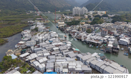 Dense Residential Area With Canal and Fishing Boats Tai O Dec 31 2024 Dense Residential Area With Canal and Fishing Boats Tai O Dec 31 2024 121990917