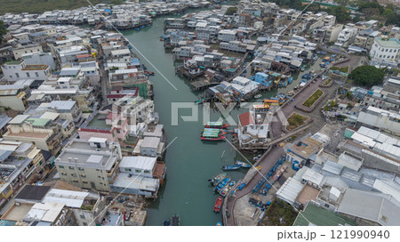 View of Waterfront Residential Neighborhood with Boats Tai O Dec 31 2024 121990940