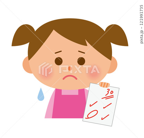 テストの点が悪かった子供 テストの点が悪かった子供 121991735