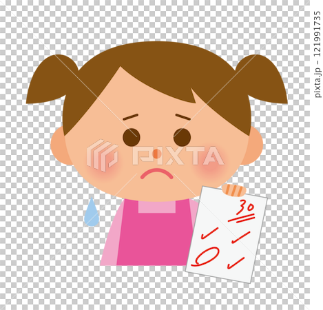 テストの点が悪かった子供 テストの点が悪かった子供 121991735