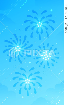 夏休みの風景。キラキラ輝く花火が印象的な夏の背景素材。 121991830