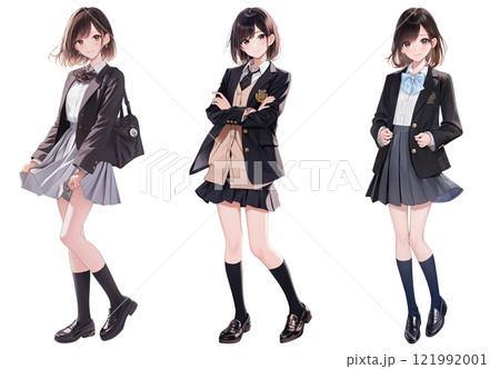 女子高生 ブレザー 背景透過 女子高生 ブレザー 背景透過 121992001
